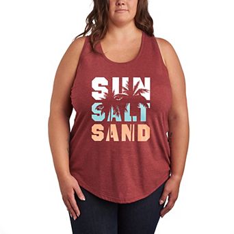 Plus Size Sun Salt & Sand Racerback Tank Top