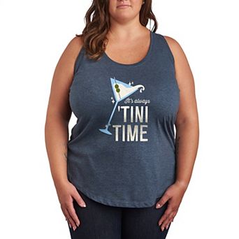 Plus Size It's Always 'Tini Time Racerback Tank Top
