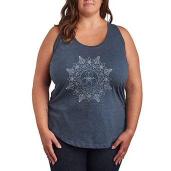 Plus Size Spring Floral Racerback Tank Top