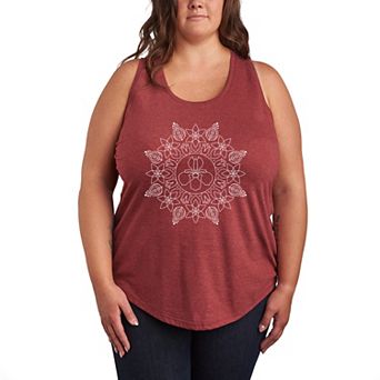 Plus Size Spring Floral Racerback Tank Top
