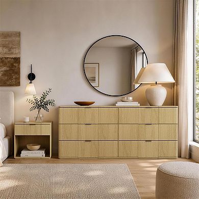 MANHATTAN COMFORT Clive 2-Piece Mid-Century Modern Dresser & Nightstand Set