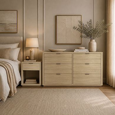 MANHATTAN COMFORT Evelyn 2-Piece Modern Double Dresser & Nightstand Bedroom Set