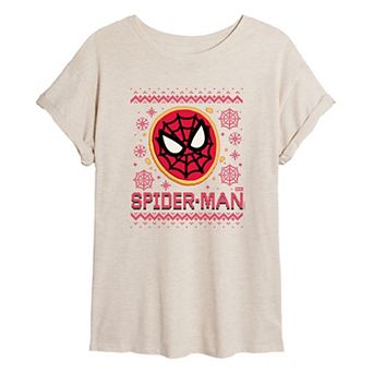 Juniors' Marvel Spider-Man Oversized Tee