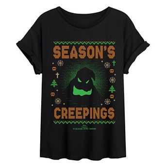 Juniors' Disney's The Nightmare Before Christmas Oogie Boogie Oversized Tee