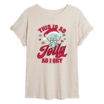 Juniors' Nickelodeon SpongeBob SquarePants Squidward Oversized Tee