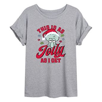 Juniors' Nickelodeon SpongeBob SquarePants Squidward Oversized Tee