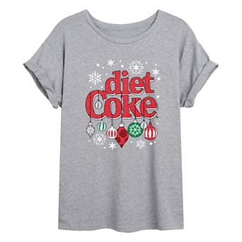 Juniors' Diet Coke Festive Holiday Oversized Tee