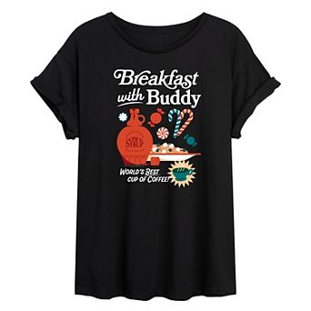 Juniors' Elf Breakfast with Buddy Oversized Tee