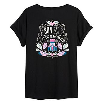 Juniors' Elf Son Of A Nutcracker Oversized Tee
