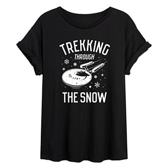 Juniors' Star Trek Trekking Through The Snow Oversized Tee