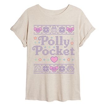 Juniors' Polly Pocket Ugly Christmas Sweater Oversized Tee