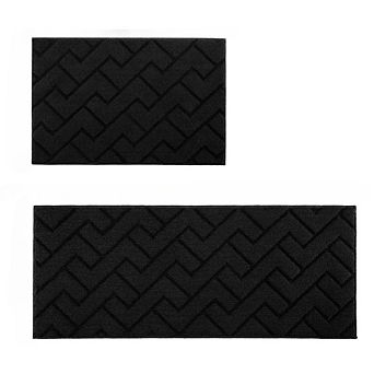 Kitchen Rugs Set of 2, Absorbent Non-Slip Runner Mats, Washable, for Kitchen & Hallway
