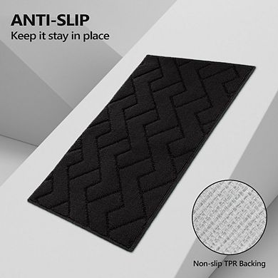 Kitchen Rugs Set of 2, Absorbent Non-Slip Runner Mats, Washable, for Kitchen & Hallway