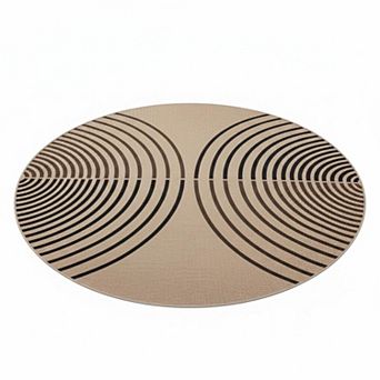 Modern Rainbow Round Rug Easy Jute Washable Ultra Thin Non Slip Indoor Outdoor Circle Farmhouse Mat