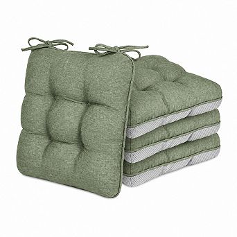 Memory Foam Chair Cushions Set Of 4 Indoor Outdoor Non Slip Comfort Seat Pads