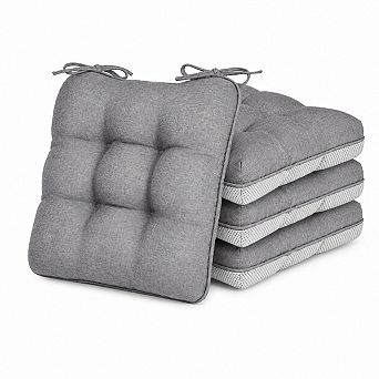 Memory Foam Chair Cushion Set Non Slip Indoor Outdoor Comfort Support