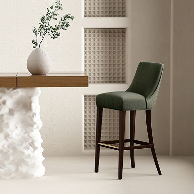 MANHATTAN COMFORT Beever Modern Upholstered Wood Bar Stool