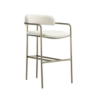 MANHATTAN COMFORT Mid-Century Modern Polyester Upholstered Counter Stool