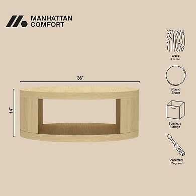 MANHATTAN COMFORT Alure 36-inch Round Coffee Table