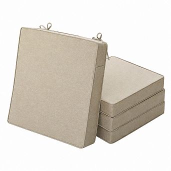 Outdoor Chair Cushions Water/Fade-Resistant Patio Seat Pads With Ties Removable Cover Non-Slip Set