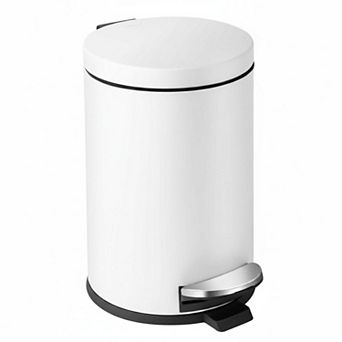 1.2 Gallons Small Trash Can With Lid Stainless Steel Soft Close Stay Open Lid Removable Bucket