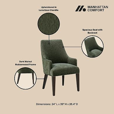 MANHATTAN COMFORT Beever Upholstered Wood Dining Chair
