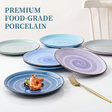 10 Inch Ceramic Dinner Plates Set Of 6 Assorted Colors Microwave Dishwasher Safe