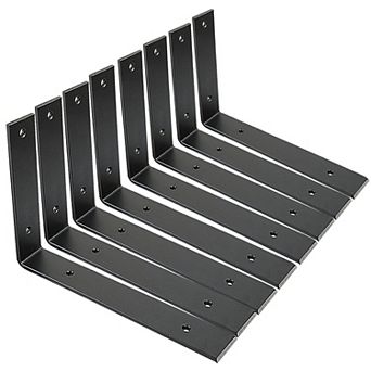 10 Inch Heavy Duty Metal L Shelf Brackets 8 Pack With Hardware For Diy Rustic Industrial Storage