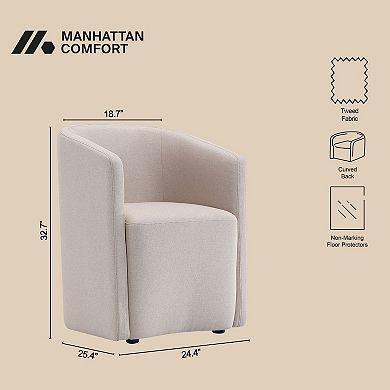 MANHATTAN COMFORT Hearth Contemporary Modern Upholstered Dining Armchair