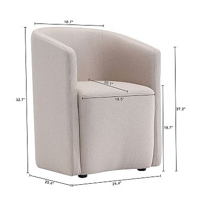 MANHATTAN COMFORT Hearth Contemporary Modern Upholstered Dining Armchair