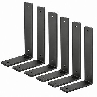 10 Inch Heavy Duty Steel Shelf Brackets 6 Pack With Mounting Hardware 150 Lbs Capacity