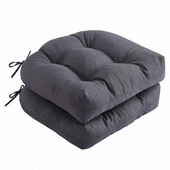 Outdoor Chair Cushions Set Of 2 Waterproof Tufted Patio Seat Pads With Ties