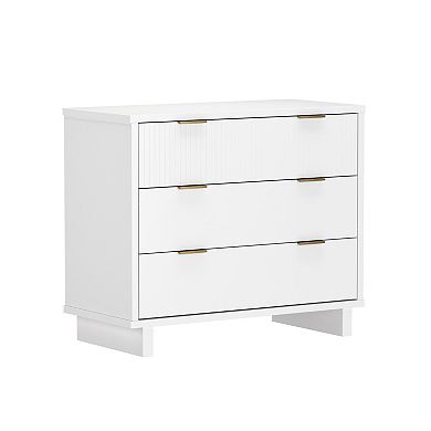 MANHATTAN COMFORT Elara 38-inch Contemporary 3-Drawer Solid Wood Dresser