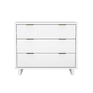 MANHATTAN COMFORT Elara 38-inch Contemporary 3-Drawer Solid Wood Dresser