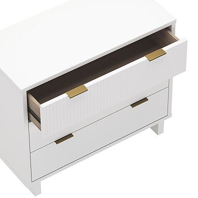 MANHATTAN COMFORT Elara 38-inch Contemporary 3-Drawer Solid Wood Dresser