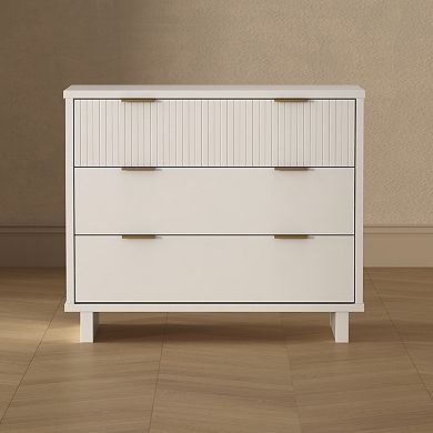 MANHATTAN COMFORT Elara 38-inch Contemporary 3-Drawer Solid Wood Dresser