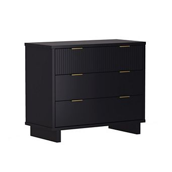 MANHATTAN COMFORT Elara 38-inch Contemporary 3-Drawer Solid Wood Dresser