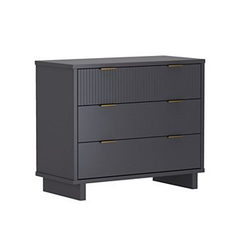 MANHATTAN COMFORT Elara 38-inch Contemporary 3-Drawer Solid Wood Dresser