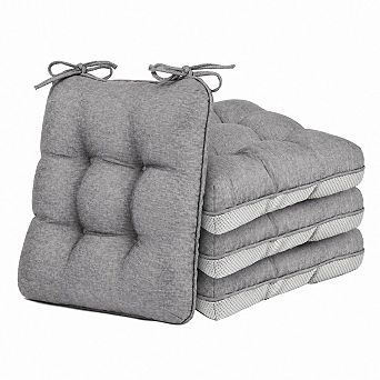 Memory Foam Chair Cushions Set Of 4 Indoor Outdoor Non Slip Ties Washable