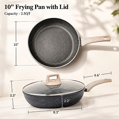 10 Inch Nonstick Granite Frying Pan Heat Resistant Handle PFOA Free Cookware