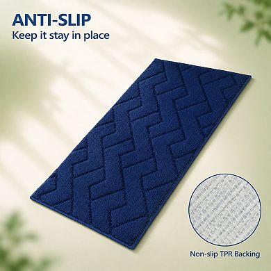 2 Piece Kitchen Rug Set Absorbent Non Slip Washable Floor Mats For Home Laundry Hallway