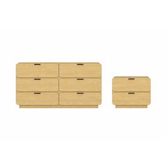 MANHATTAN COMFORT Chrystie 2 pc Contemporary Modern Dresser & Nightstand Set