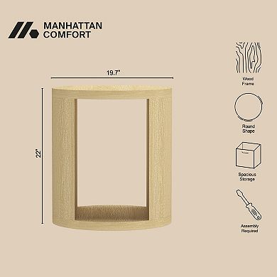 MANHATTAN COMFORT Alure 20-inch Contemporary End Table