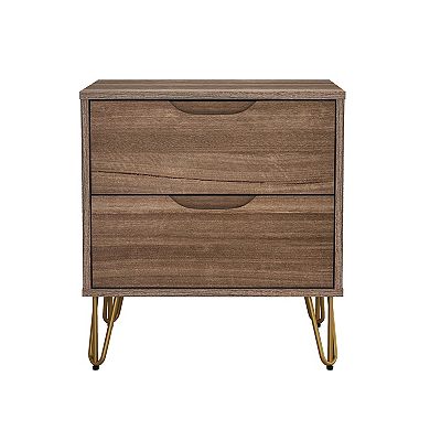 MANHATTAN COMFORT Avira 20-inch Mid-Century Modern 2-Drawer Nightstand