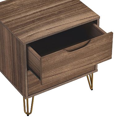 MANHATTAN COMFORT Avira 20-inch Mid-Century Modern 2-Drawer Nightstand