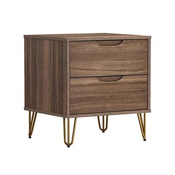 MANHATTAN COMFORT Avira 20-inch Mid-Century Modern 2-Drawer Nightstand