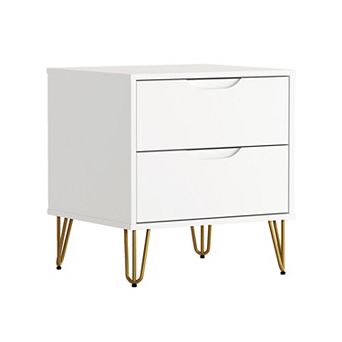MANHATTAN COMFORT Avira 20-inch Mid-Century Modern 2-Drawer Nightstand