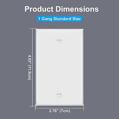10 Pack 1 Gang Blank Wall Plate UL Listed Unbreakable Polycarbonate White