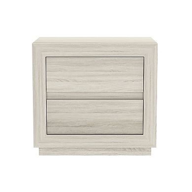 MANHATTAN COMFORT Soren 26-inch Contemporary 2-Drawer Nightstand