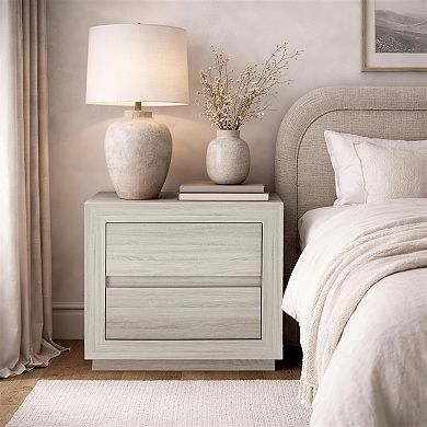 MANHATTAN COMFORT Soren 26-inch Contemporary 2-Drawer Nightstand